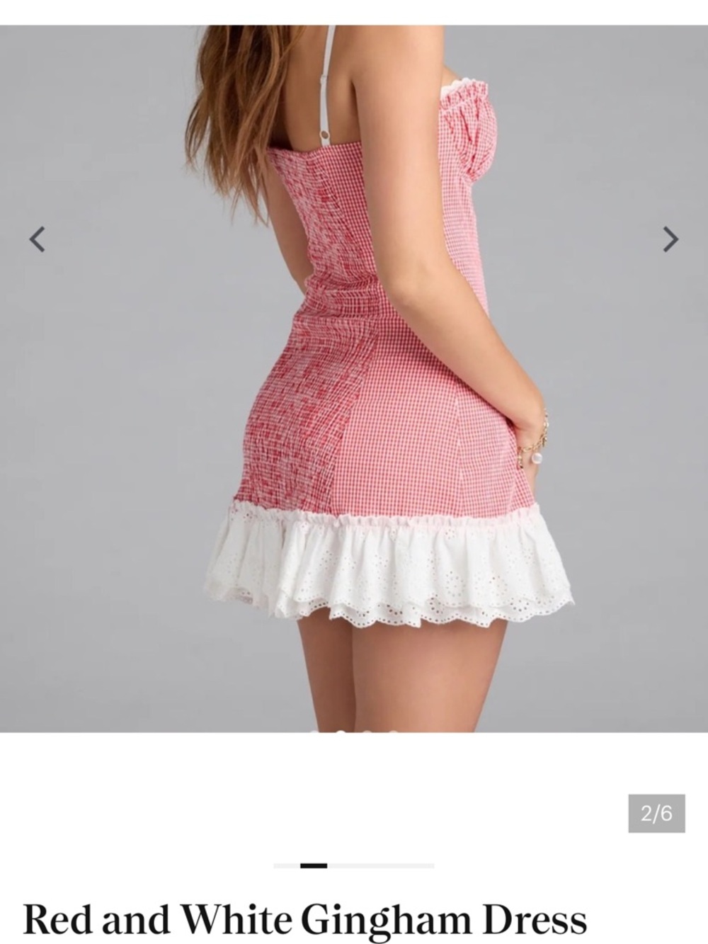 Windsor Red and White Gingham Mini Dress - Picture 2 of 2